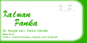 kalman panka business card